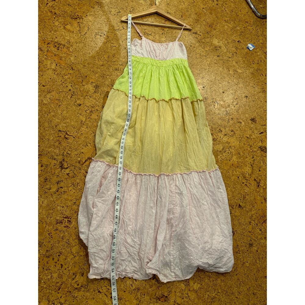 Ro's Garden Dress Anthropologie Tiered pastel floral 100% cotton maxi sun XS - Picture 13 of 13
